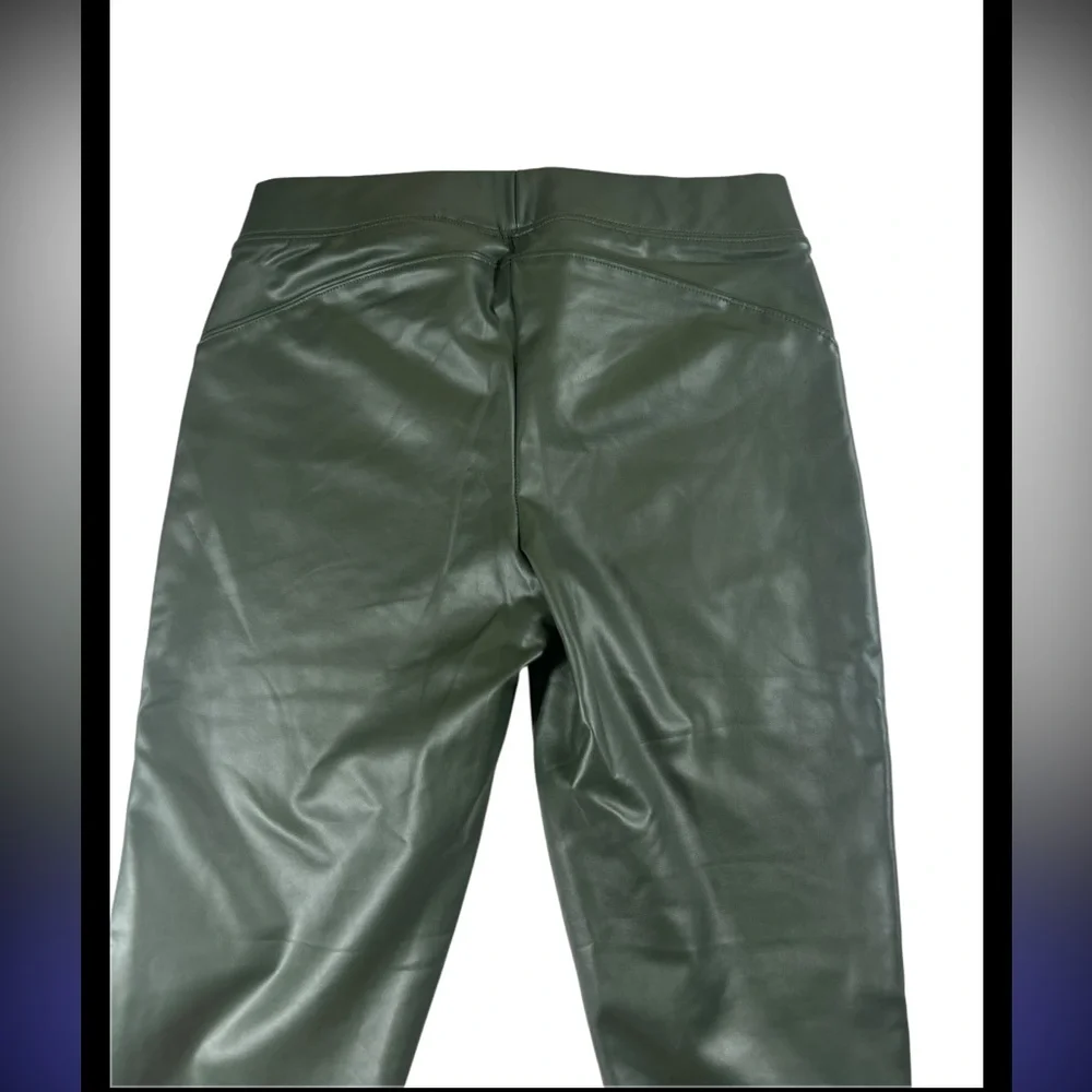 Fashion Nova‎ Olive Faux Leather Fleece Lined Straight Leg Pants Size L